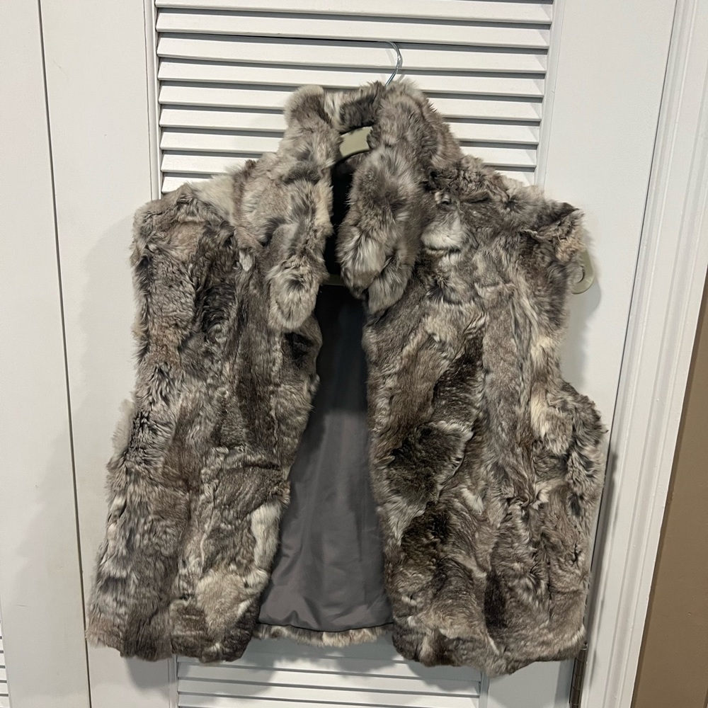 Adrienne Landau Rabbit Fur Vest size m